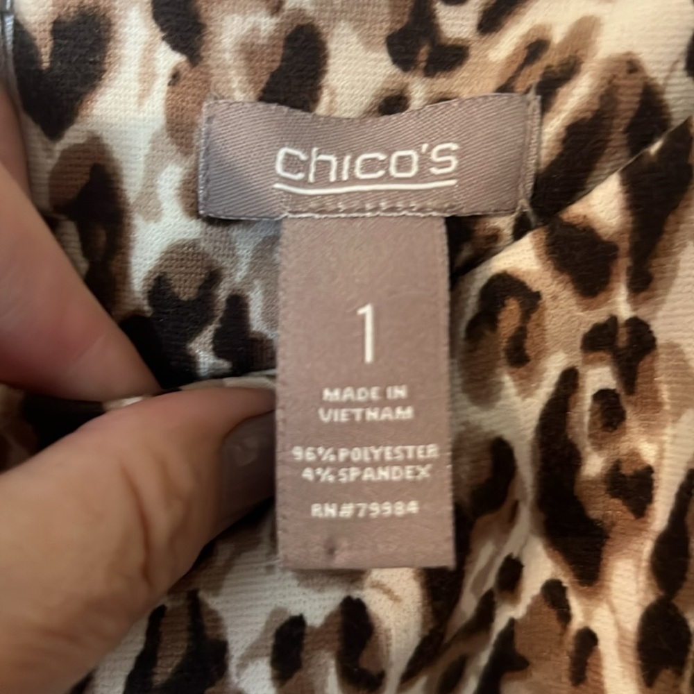 Chico’s Leopard animal Print Sleeveless Dress animal print comfort fun - Picture 4 of 8